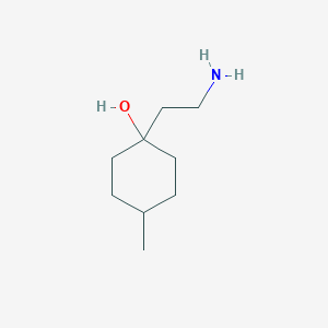 molecular formula C9H19NO B13196634 1-(2-Aminoethyl)-4-methylcyclohexan-1-ol 