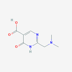 molecular formula C8H11N3O3 B13196660 2-((Dimethylamino)methyl)-6-oxo-1,6-dihydropyrimidine-5-carboxylic acid 