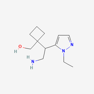 {1-[2-amino-1-(1-ethyl-1H-pyrazol-5-yl)ethyl]cyclobutyl}methanol