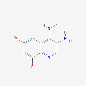 molecular formula C10H9BrFN3 B13196802 6-Bromo-8-fluoro-N4-methylquinoline-3,4-diamine 