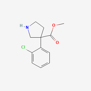 molecular formula C12H14ClNO2 B13196853 Methyl 3-(2-chlorophenyl)pyrrolidine-3-carboxylate 