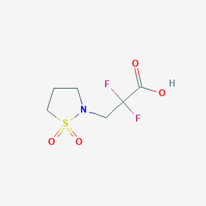 molecular formula C6H9F2NO4S B13196870 3-(1,1-Dioxidoisothiazolidin-2-yl)-2,2-difluoropropanoic acid 