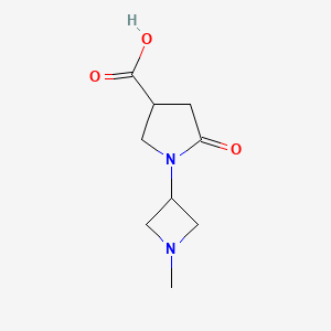 molecular formula C9H14N2O3 B13196894 1-(1-Methylazetidin-3-yl)-5-oxopyrrolidine-3-carboxylic acid 