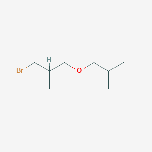 molecular formula C8H17BrO B13196919 1-Bromo-2-methyl-3-(2-methylpropoxy)propane 