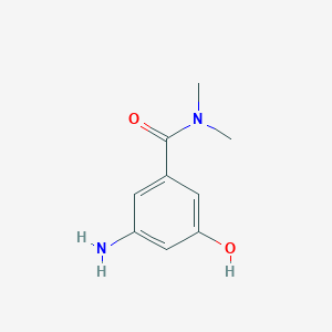 molecular formula C9H12N2O2 B13196927 3-Amino-5-hydroxy-N,N-dimethylbenzamide 