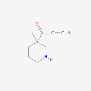 molecular formula C9H13NO B13196993 1-(3-Methylpiperidin-3-yl)prop-2-yn-1-one 