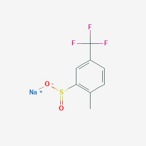 molecular formula C8H6F3NaO2S B13196994 Sodium 2-methyl-5-(trifluoromethyl)benzene-1-sulfinate 