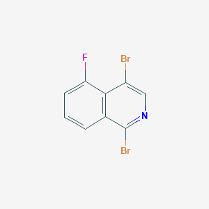 molecular formula C9H4Br2FN B13197002 1,4-Dibromo-5-fluoroisoquinoline 