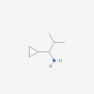 molecular formula C7H15N B13197018 1-Cyclopropyl-2-methylpropan-1-amine 