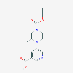 5-{4-[(Tert-butoxy)carbonyl]-2-methylpiperazin-1-yl}pyridine-3-carboxylic acid