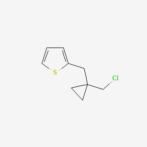 molecular formula C9H11ClS B13197057 2-([1-(Chloromethyl)cyclopropyl]methyl)thiophene 