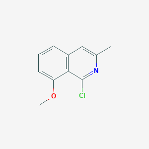 molecular formula C11H10ClNO B13197064 1-Chloro-8-methoxy-3-methylisoquinoline 