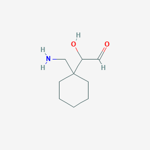 molecular formula C9H17NO2 B13197068 2-[1-(Aminomethyl)cyclohexyl]-2-hydroxyacetaldehyde 