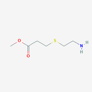 molecular formula C6H13NO2S B13197093 Methyl 3-[(2-aminoethyl)sulfanyl]propanoate 