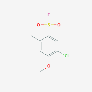 molecular formula C8H8ClFO3S B13197111 5-Chloro-4-methoxy-2-methylbenzene-1-sulfonyl fluoride 