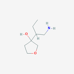 molecular formula C8H17NO2 B13197113 3-(1-Aminobutan-2-yl)oxolan-3-ol 