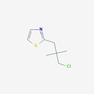 molecular formula C8H12ClNS B13197115 2-(3-Chloro-2,2-dimethylpropyl)-1,3-thiazole 