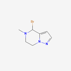 molecular formula C7H10BrN3 B13197149 4-Bromo-5-methyl-4H,5H,6H,7H-pyrazolo[1,5-a]pyrazine 