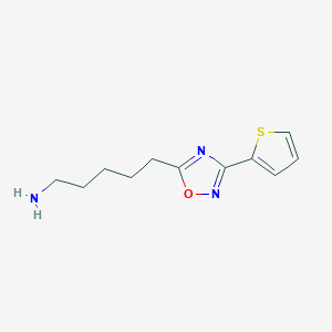 5-[3-(Thiophen-2-yl)-1,2,4-oxadiazol-5-yl]pentan-1-amine