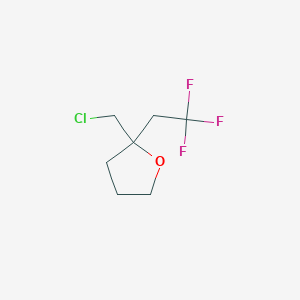 molecular formula C7H10ClF3O B13197187 2-(Chloromethyl)-2-(2,2,2-trifluoroethyl)oxolane 