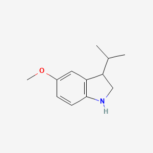 molecular formula C12H17NO B13197205 5-Methoxy-3-(propan-2-YL)-2,3-dihydro-1H-indole 