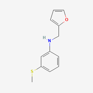 molecular formula C12H13NOS B13197237 n-(Furan-2-ylmethyl)-3-(methylthio)aniline 