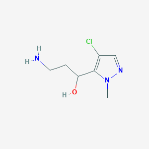 3-Amino-1-(4-chloro-1-methyl-1H-pyrazol-5-yl)propan-1-ol