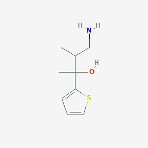 molecular formula C9H15NOS B13197315 4-Amino-3-methyl-2-(thiophen-2-yl)butan-2-ol 