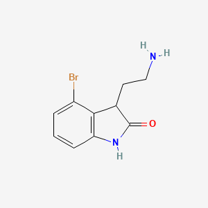 molecular formula C10H11BrN2O B13197320 3-(2-aminoethyl)-4-bromo-2,3-dihydro-1H-indol-2-one 