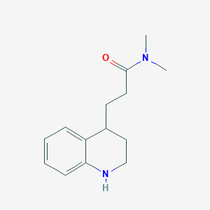 molecular formula C14H20N2O B13197338 N,N-dimethyl-3-(1,2,3,4-tetrahydroquinolin-4-yl)propanamide CAS No. 1315366-65-4