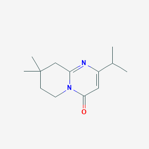 molecular formula C13H20N2O B13197354 8,8-Dimethyl-2-(propan-2-yl)-4H,6H,7H,8H,9H-pyrido[1,2-a]pyrimidin-4-one 