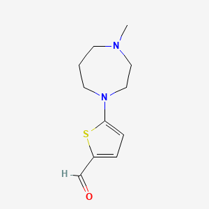 molecular formula C11H16N2OS B13197371 5-(4-Methyl-1,4-diazepan-1-yl)thiophene-2-carbaldehyde 