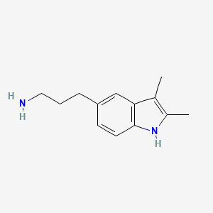 molecular formula C13H18N2 B13197399 3-(2,3-Dimethyl-1H-indol-5-YL)propan-1-amine 