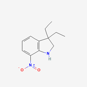 molecular formula C12H16N2O2 B13197420 3,3-Diethyl-7-nitro-2,3-dihydro-1H-indole 