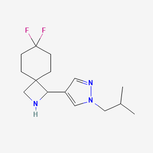 molecular formula C15H23F2N3 B13197440 7,7-Difluoro-1-[1-(2-methylpropyl)-1H-pyrazol-4-yl]-2-azaspiro[3.5]nonane 