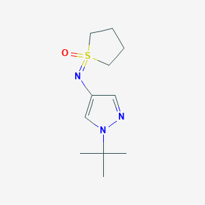 molecular formula C11H19N3OS B13197514 1-[(1-tert-Butyl-1H-pyrazol-4-yl)imino]-1lambda6-thiolan-1-one 