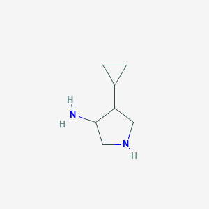 molecular formula C7H14N2 B13197530 4-Cyclopropylpyrrolidin-3-amine 