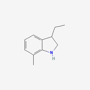 molecular formula C11H15N B13197568 3-ethyl-7-methyl-2,3-dihydro-1H-indole 