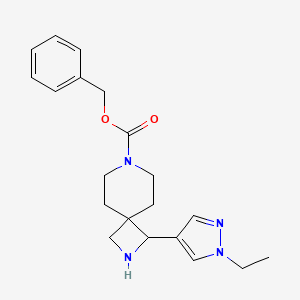 Benzyl 1-(1-ethyl-1H-pyrazol-4-yl)-2,7-diazaspiro[3.5]nonane-7-carboxylate