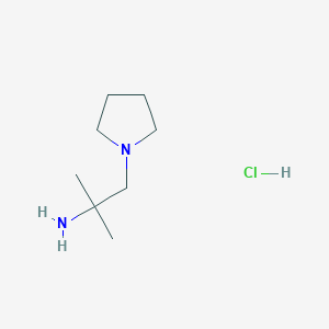 molecular formula C8H19ClN2 B13197585 2-Methyl-1-(pyrrolidin-1-yl)propan-2-amine hydrochloride 