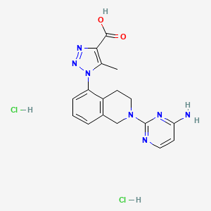 1-[2-(4-aminopyrimidin-2-yl)-1,2,3,4-tetrahydroisoquinolin-5-yl]-5-methyl-1H-1,2,3-triazole-4-carboxylic acid dihydrochloride