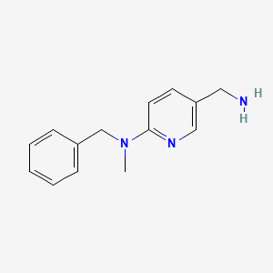 molecular formula C14H17N3 B1319762 5-(aminomethyl)-N-benzyl-N-methylpyridin-2-amine CAS No. 1016726-49-0