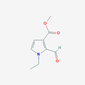 molecular formula C9H11NO3 B13197637 Methyl 1-ethyl-2-formyl-1H-pyrrole-3-carboxylate 