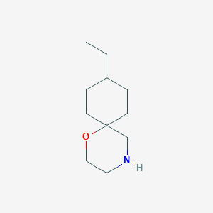 molecular formula C11H21NO B13197655 9-Ethyl-1-oxa-4-azaspiro[5.5]undecane 