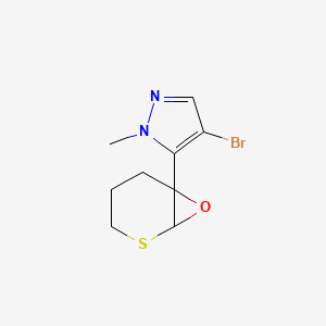 molecular formula C9H11BrN2OS B13197852 4-Bromo-1-methyl-5-{7-oxa-2-thiabicyclo[4.1.0]heptan-6-yl}-1H-pyrazole 