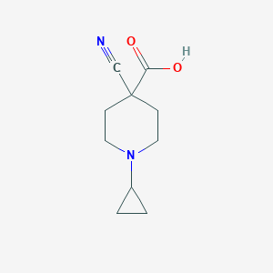 molecular formula C10H14N2O2 B13197863 4-Cyano-1-cyclopropylpiperidine-4-carboxylic acid 