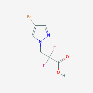 molecular formula C6H5BrF2N2O2 B13197896 3-(4-Bromo-1H-pyrazol-1-yl)-2,2-difluoropropanoic acid 