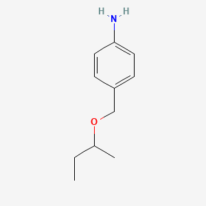 molecular formula C11H17NO B13197903 4-[(Butan-2-yloxy)methyl]aniline 