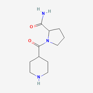 molecular formula C11H19N3O2 B13197964 1-(Piperidine-4-carbonyl)pyrrolidine-2-carboxamide 