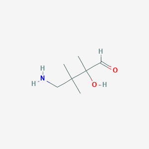 molecular formula C7H15NO2 B13197976 4-Amino-2-hydroxy-2,3,3-trimethylbutanal 